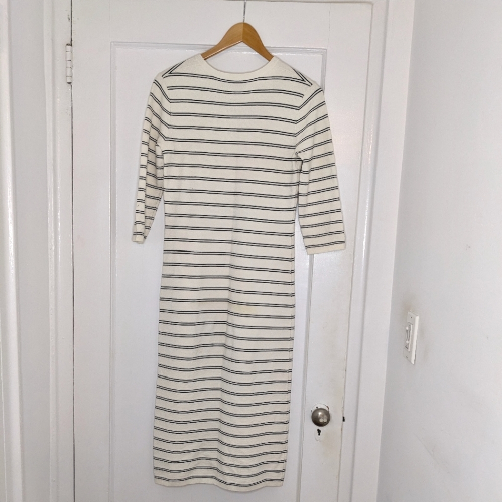 Theory striped knit midi dress